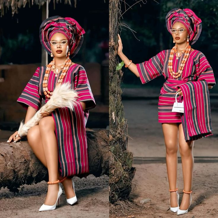 Magenta Aso Oke agbada